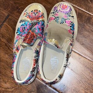 barely worn, unique floral vans!! super cute